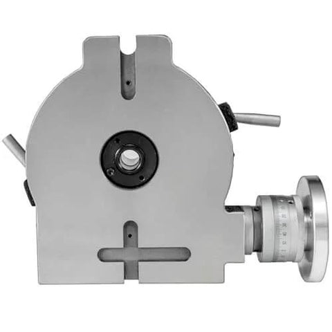 Side view of 8 Inch Horizontal and Vertical Rotary Table for Milling Machines with 3 Slots MT 3 Compatible 360 Degree Precision Workhorse