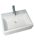 USZWBY Vessel Sinks Bathroom Vessel Sink Simple Ceramic Above-Ground Basin with modern faucet and clean white finish.
