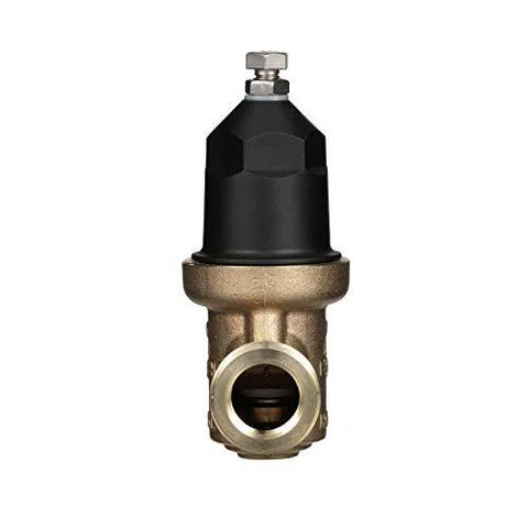 Pressure reducing valve, 3/4 in NR3XL, Zurn Wilkins with double union FNPT connections; bronze body, black bonnet