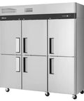 Heavy Duty Commercial Self Contained Upright Freezer With Top Mount Compressor And Smart Fuzzy Defrost System Packing 65.8 Cubic Feet Of Sick Cold Storage Setup with six doors