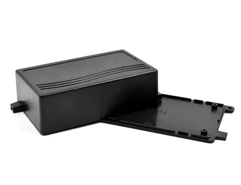 Heavy Duty Abs Plastic Enclosure Solid Rugged Dustproof Junction Box With Screw Tight Lid Kickass Black Project Housing For Electronics Wiring Diy Projects side view with lid off
