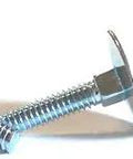 Heavy Hitter 1/4-20 X 2 1/2 Inch Elevator Bolts Zinc Plated Steel Hex Head Square Neck 200 Pack Construction Hardware, close-up view.
