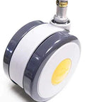 MRI Safe Caster Wheel For Medical Equipment, 3 Inch (75mm) Gray Soft Wheel, Non Magnetic, side view