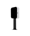 Heavy Duty Ev Charger Lock Box With Stand White Galvanized Steel mounted for protection against weather and theft.