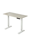 Home Office Game Changer Electric Standing Desk With Height Adjustable Programmable Memory Buttons Solid Steel Frame Smooth Motor Lift For Daily Comfort And Reliable Performance In 48 By 24 Inches white and light wood desk with programmable keypad and steel legs