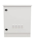 Heavy Duty Outdoor Network Cabinet 12U Floor Mount With Smart Temp Fan Control IP66 Weather Resistant Steel Rack front view