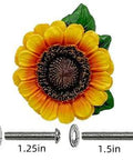 Sunflower Vintage Kitchen Resin Drawer Pulls Cabinet Knobs And Handles Pack Of 6, hand-painted resin with screws, front view
