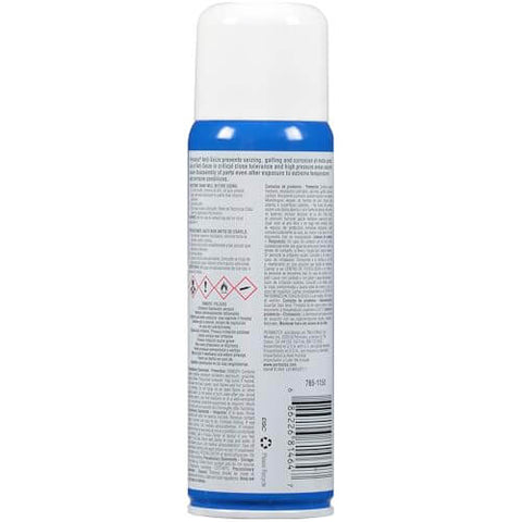 Back view of Anti Seize Lubricant Aerosol Can 12 Oz Pack Of 12 Marine Grade Salt And Moisture Resistant Formula Prevents Galling And Seizing Ensures Easier Disassembly.