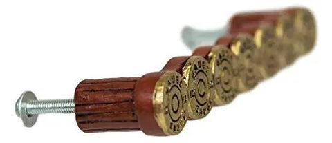 Killer Rustic Western 12 Gauge Shotgun Shell Bar Pulls For Cabinets And Drawers Hella Tough Ammo Casing Hardware showing detailed design.