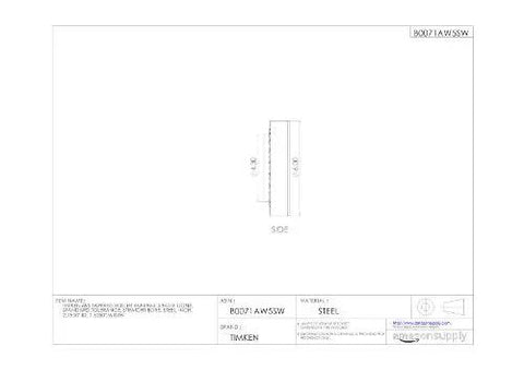 Schematic of Single Cone Tapered Roller Bearing 655 Straight Bore Steel Inch Size 2.7500 ID, 1.6250 Width, standard tolerance.