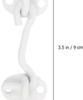 Heavy Duty Stainless Steel Gate Hook And Eye Latch Lock For Door Window Garage Shed Cabinet Hardware featuring a white swivel hook measuring 3.5 x 1.1 inches.