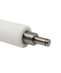 Close-up of Top Shelf Platen Roller Kit G41011M for Thermal Label Printers, featuring white rubber and steel axle.