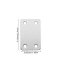 Flat Steel Mending Plate Bracket Set With Screws 20 Pack For Woodworking And Home Improvement, rectangular steel plate with dimensions