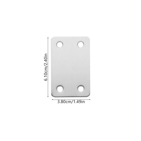 Flat Steel Mending Plate Bracket Set With Screws 20 Pack For Woodworking And Home Improvement, rectangular steel plate with dimensions