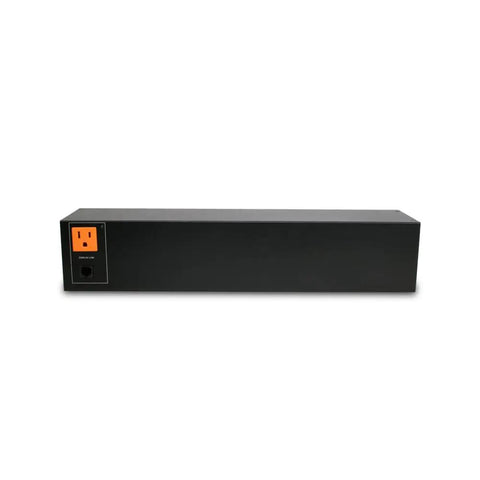 Top Shelf Power Conditioner With Ten Outlet Surge Strip Delivering Safe Voltage Control Plus Coax Ethernet Backup to shield devices.