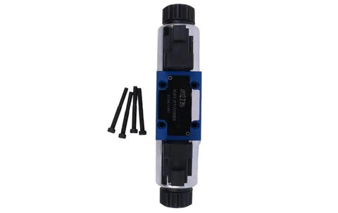 Rock Solid Heavy Duty Directional Valve Replacement For Genie Boom Lifts 146165GT with installation bolts on white background.