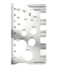 Durable Stainless Steel Screw Size Chart Caliper Thread Gauge Ruler For Threads And Distance Measurement Bolt And Nut Gauge M12