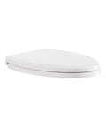 Traditional Luxury Elongated Toilet Seat With No Slam Soft Close, Quiet-Close Hinges, Antimicrobial EverClean Surface, white