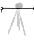 24 Inch Rail Track Slider For SLR Cameras And Camcorders With Pro Grade Video Stabilization mounted on tripod, camera on top