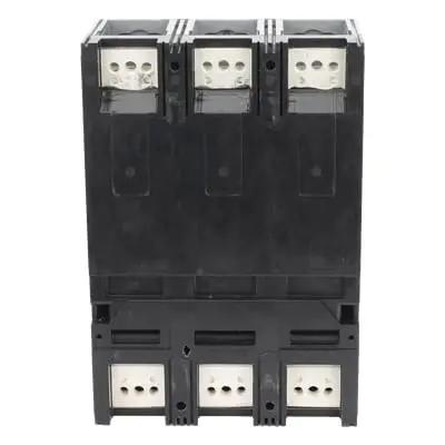 Solid As A Rock Three Pole Circuit Breaker With 500 Amp At 600 Volt Rating And 25 Kiloamp Interrupt Capacity for commercial panels, black casing.