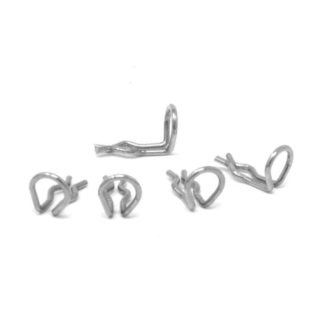 Six Pack Caliper Cotter Pin Set For Bicycle Disc Brakes Replacement Clips displayed in a row on a white background