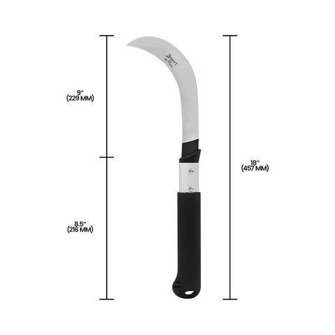 Heavy Duty Harvest Sickle With Carbon Steel Blade And Aluminum Handle Razor Sharp 9 Inch Hooked Blade