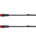 Two-pack waterproof e-bike brake sensor cables with red end caps and blue 2-pin magnetic connectors