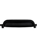 Front view of a bin cup drawer pull in oil rubbed bronze finish, part of a 10 pack with 3.78 inch hole centers, shell handle design.