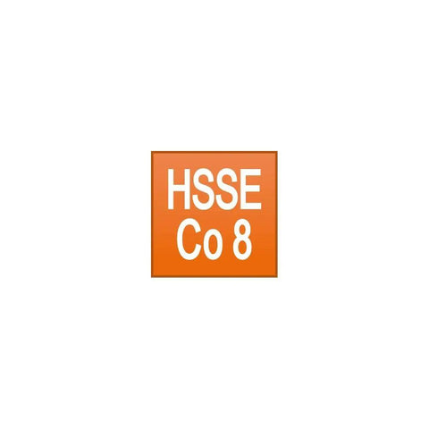 HSSE Co 8 logo associated with 51 mm Hole Saw HSSCo White Workhorse Cutting Tool For Fast, Clean Holes In Wood, Plastic And Soft Metals