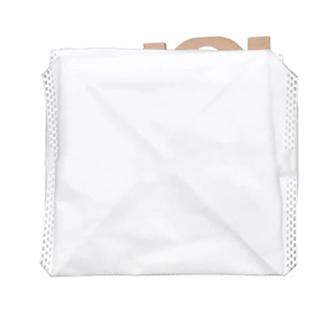 Front view of a white dust bag for Dust Bags Six Pack For AutoVac Nova Self Empty Replacement Bags Compatible With Proscenic M7 Pro M8 Pro M7MAX M7PRO VXVC11 Kyvol Cybovac S31 Uoni V980 Plus Vacuum Cleaners