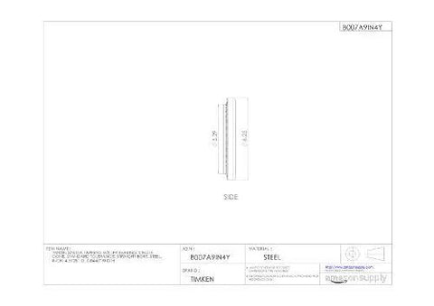 Technical drawing of Heavy Duty Single Cone Tapered Roller Bearing with Straight Bore, steel build, size 4.3125 ID and 0.8440 width