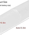 LampVPath AAA-to-AA battery adapter sleeve, white plastic, 5 cm long, 1.4 cm diameter, side view.