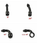 Beefed-Up Braided Motorcycle Brake Hose With Removable Banjo Fittings, 0, 28, 90, Side 90 degree angles, AN3 Hydraulic Clutch Line
