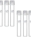 Heavy Duty Replacement Test Tubes For Aquarium And Pond Water Testing A Super Solid Six Pack Bundle showing clear tubes with caps.