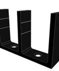 Side view of Universal Adjustable Height Sliding Closet Door Floor Guide Bracket 5 Pack Black For 1 3 8 Inch Door Thickness.