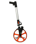 Heavy Duty Survey Measuring Wheel With Twelve Point Five Inch Roller Tracks feet and tenths, designed for accurate landscaping measurements.