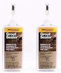 GRT SLR 6-Ounce Grout Sealer Two Pack Clear Finish bottles for tile grout lines, shown side by side on white background.