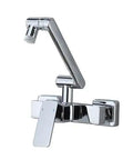 LZPHGB Black Wall Mounted Kitchen Faucet Foldable Dual Mode 360° Rotation Kitchen Sink Tap,Chrome, showing sleek chrome finish and dual outlet features.