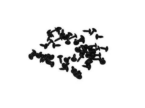Truss Head Wood Screws One Half Inch Black Oxide Wax Coated Bag Of Fifty Count Made In USA Heavy Duty Wood Fasteners scattered