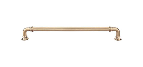 Reeded Pull In Honey Bronze For Chareau Collection Cabinet Hardware With Elegant Reeded Detailing, Projection One And One Eighth Inch, 9 Inch Center To Center Mounting, Perfect For Kitchen And Bath Cabinets displayed against a white background
