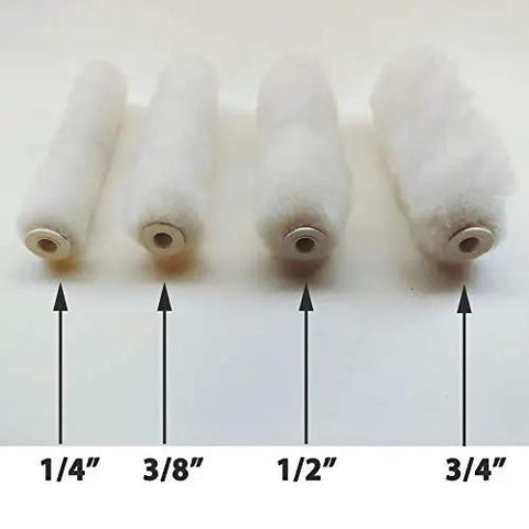 Ultra Premium Woven Mini Rollers 100 Count Bulk Lint-Free Nano Rollers in various sizes, ideal for detailed painting.