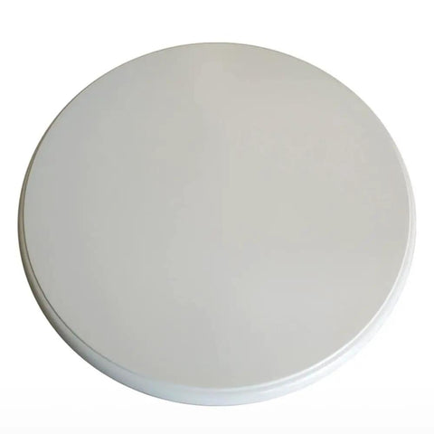 27 Inch Wooden Lazy Susan Turntable With Smooth As Butter Spin Heavy Duty Round Serving Tray, top view, plain surface.