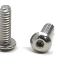Close-up of 100 Pack Stainless Steel 304 Hex Socket Button Head Cap Screws Kit Go-To 4-40 x 3/8 Inch for electronics and machinery.