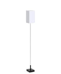 3-Way Dimmable Touch Floor Lamp With Marble Base, Brushed Nickel Tall Standing Lamp, Square Linen Shade, LED Bulb Included