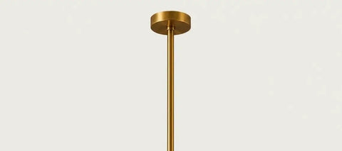 Modern Brass Pendant Chandelier Light Fixture with Alabaster Cylinder Shade Luxury Natural Stone Hanging Ceiling Light with Spherical Marble Accent for Kitchen Dining Room, Bar & Living Room Set of 3 showing brass rod and ceiling mount.