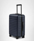 Bigger Carry On Luggage From Away, lightweight hardside large suitcase with spinner wheels, TSA lock, navy blue polycarbonate shell