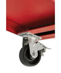 Heavy Duty 16 Drawer Tool Chest And Rolling Cabinet Set 46 Inch Red Black Workshop Storage showing a swivel caster wheel.