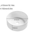 Nordic Vessel Sink - Round Bathroom Washbasin for Countertop, 410mm diameter, 150mm high, easy to clean, modern design.