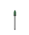 Killer Precision 100pc Abrasive Rubber Mounted Points With 3mm Shank Grinding Burrs for Dremel, green pointed rubber grinding tool.