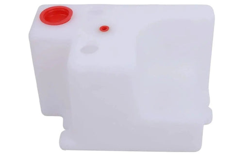 Drop-In Replacement Hydraulic Tank For Genie Boom Lifts GR-12 GR-15 GR-20 GRC-12 QS-12R QS-12W in white polyethylene material.
